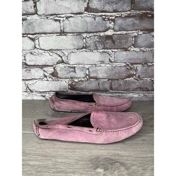 Prada Pink Suede Leather Driving Loafers Shoes Women Sz 38EU/7.5M US - Picture 4 of 16